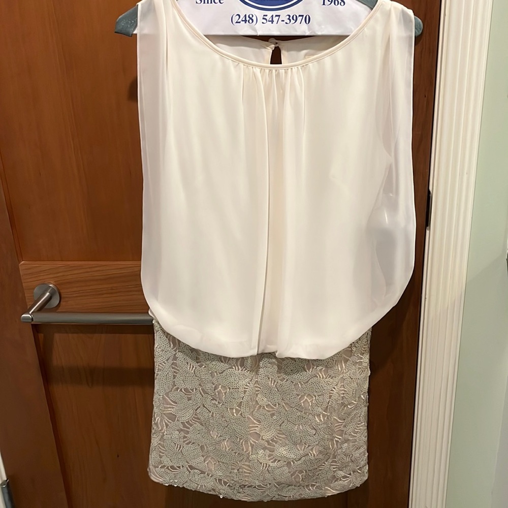 White and sequin minidress